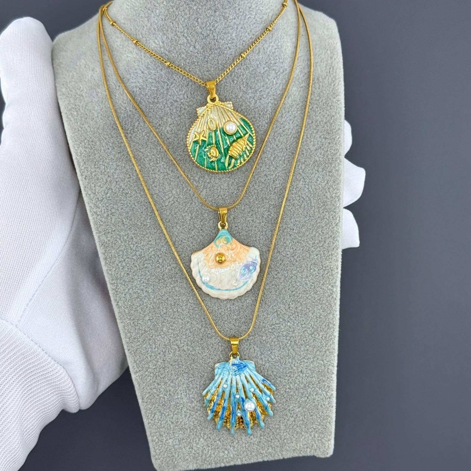 Necklace, 18K Gold Plated Steel