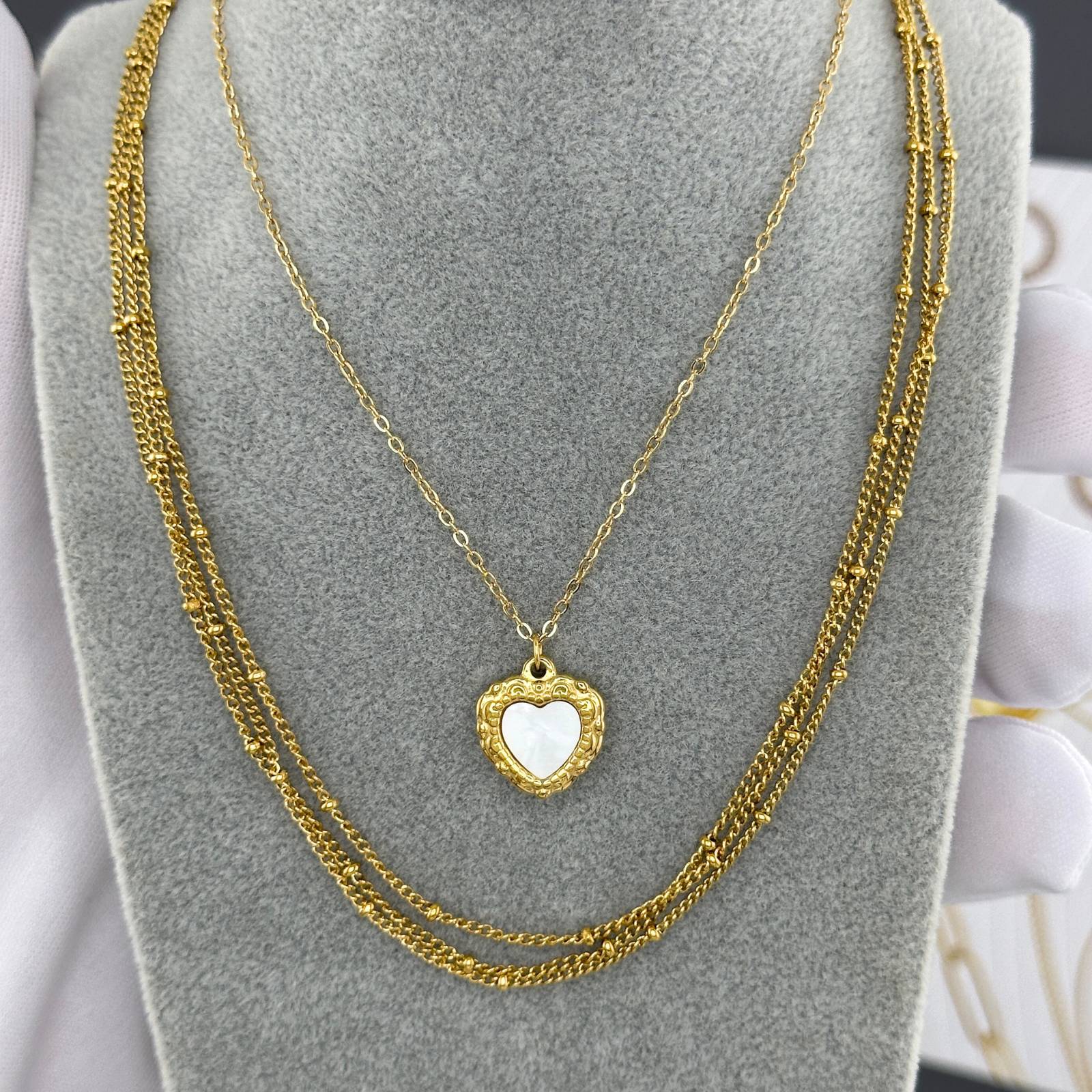 Necklace, 18K Gold Plated Steel