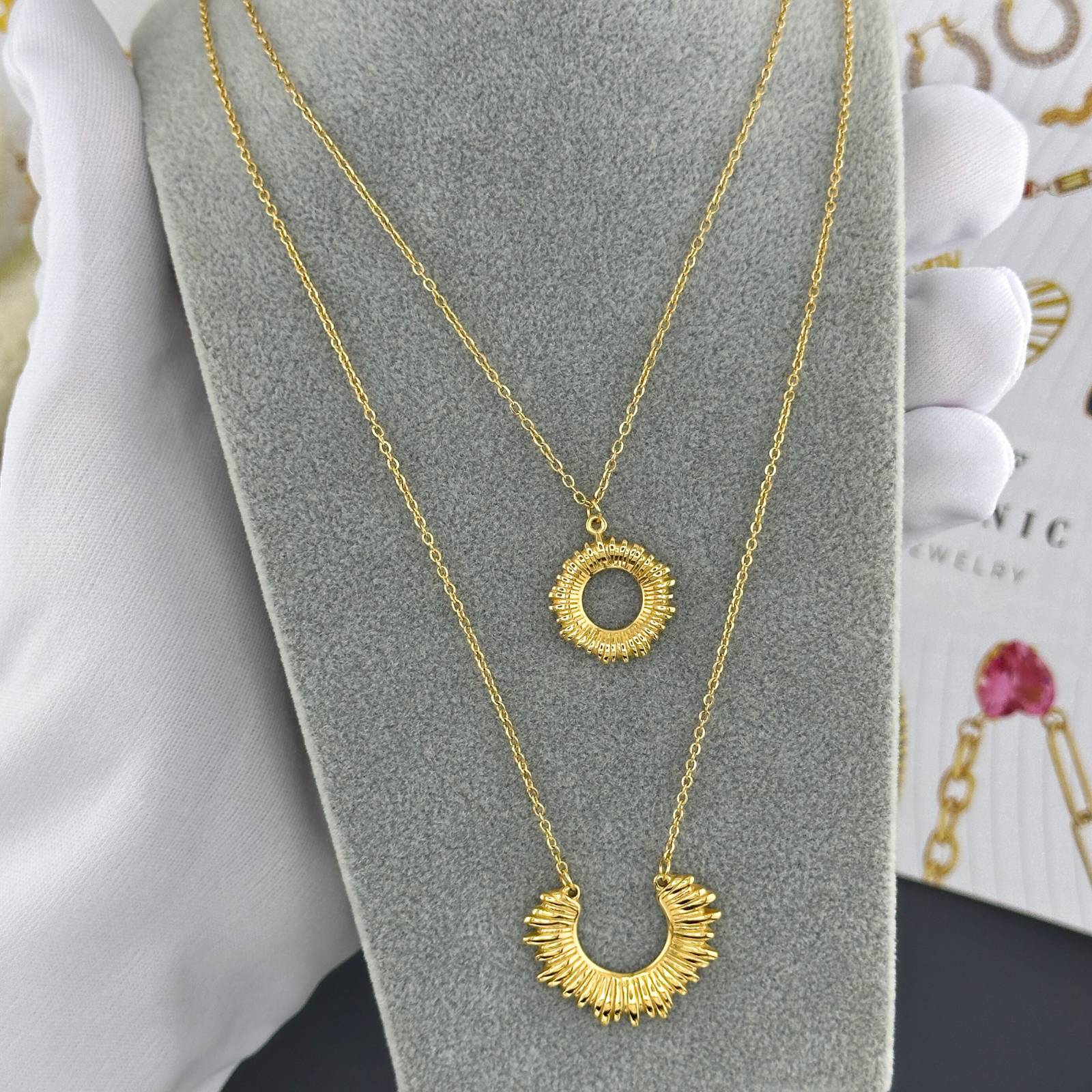 Necklace, 18K Gold Plated Steel
