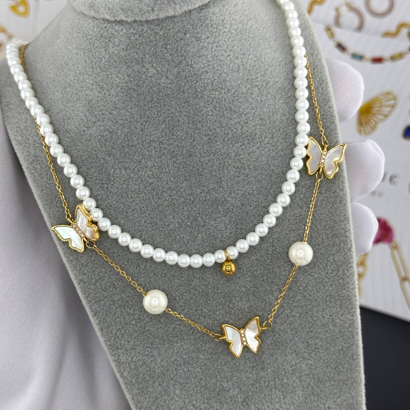 Necklace, 18K Gold Plated Steel
