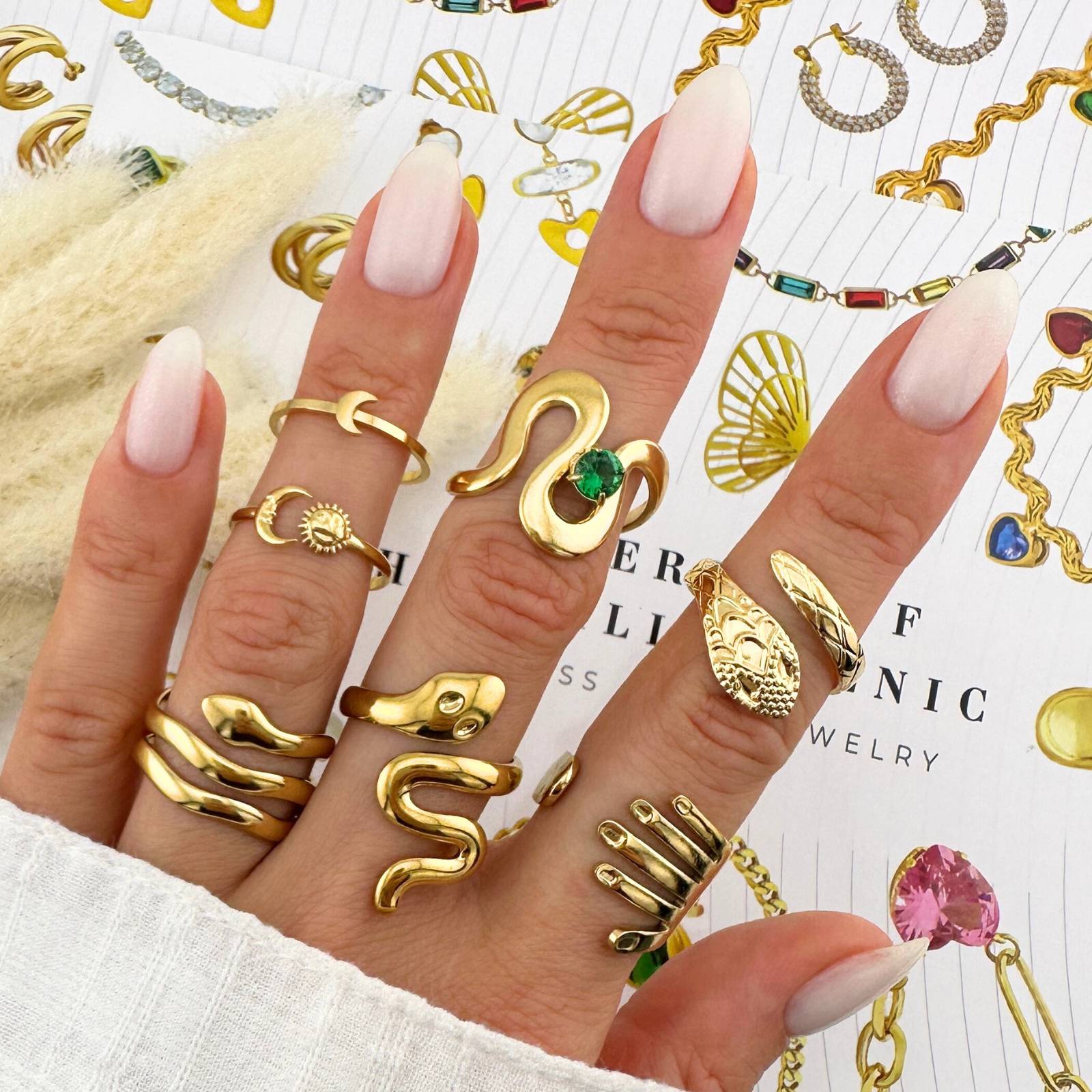 Ring, 18K Gold Plated Steel