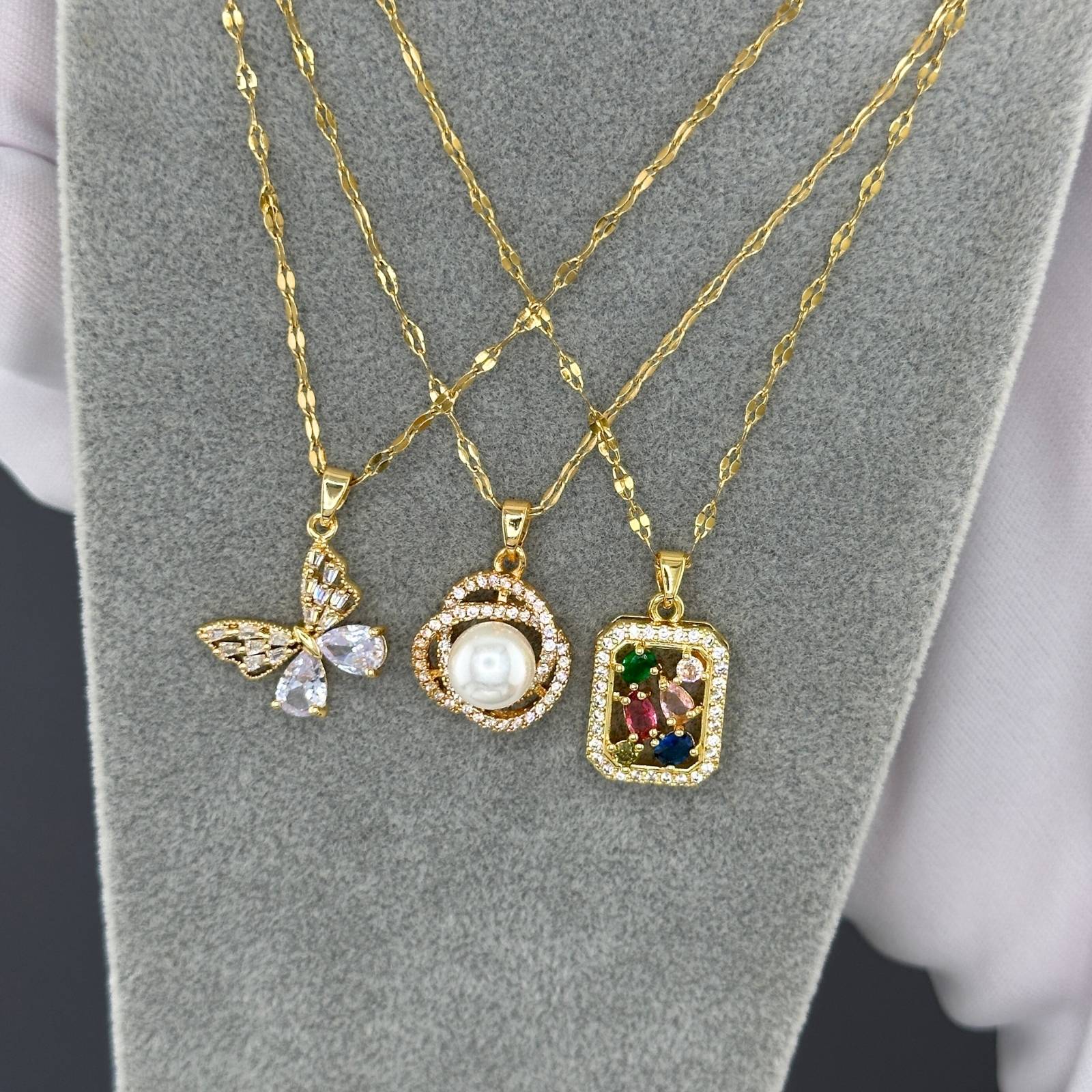 Necklace, 18K Gold Plated Steel