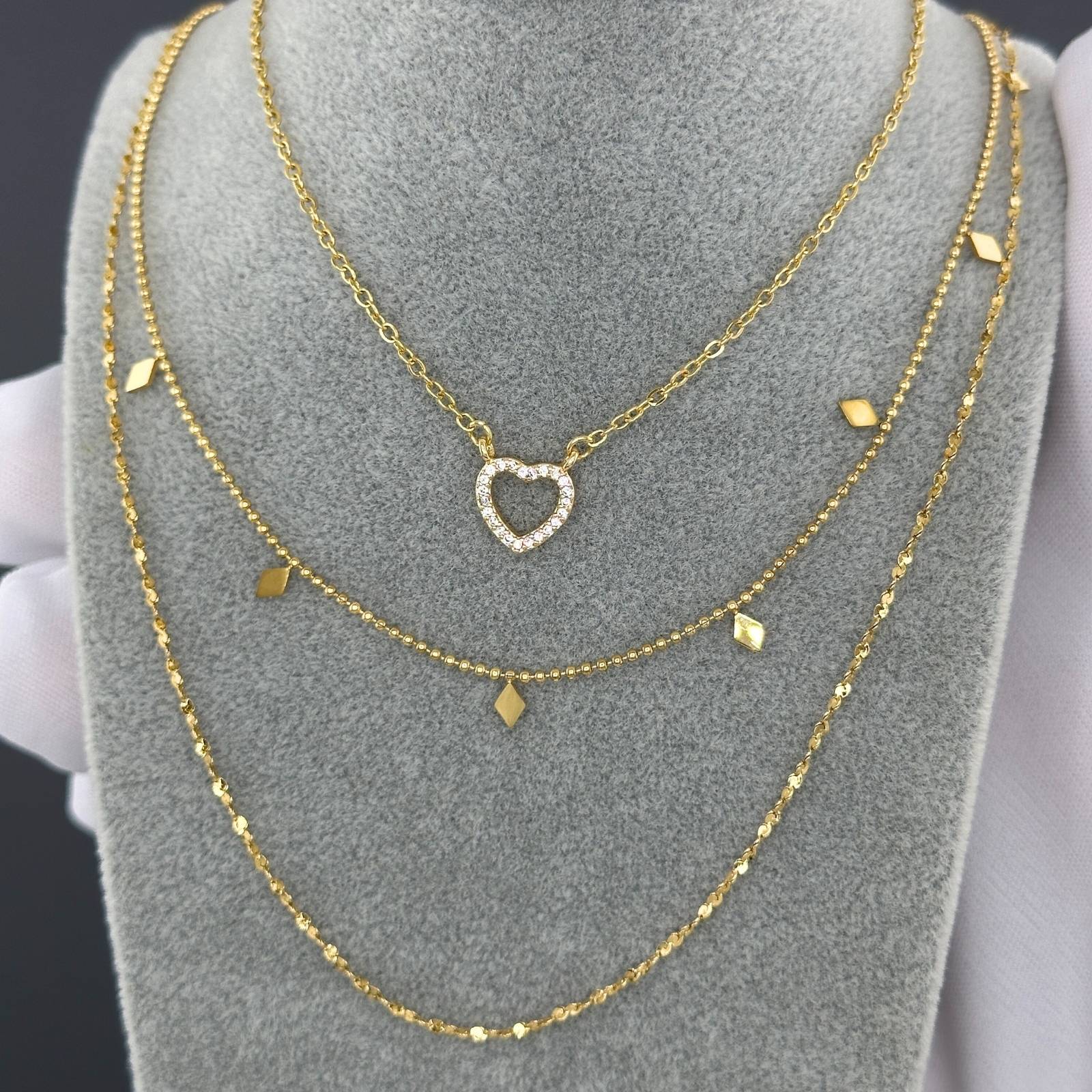 Necklace, 18K Gold Plated Steel