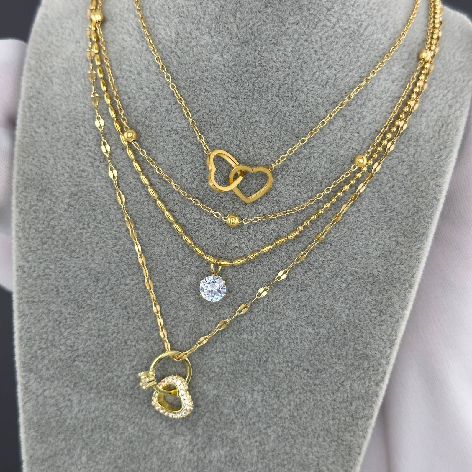 Necklace, 18K Gold Plated Steel