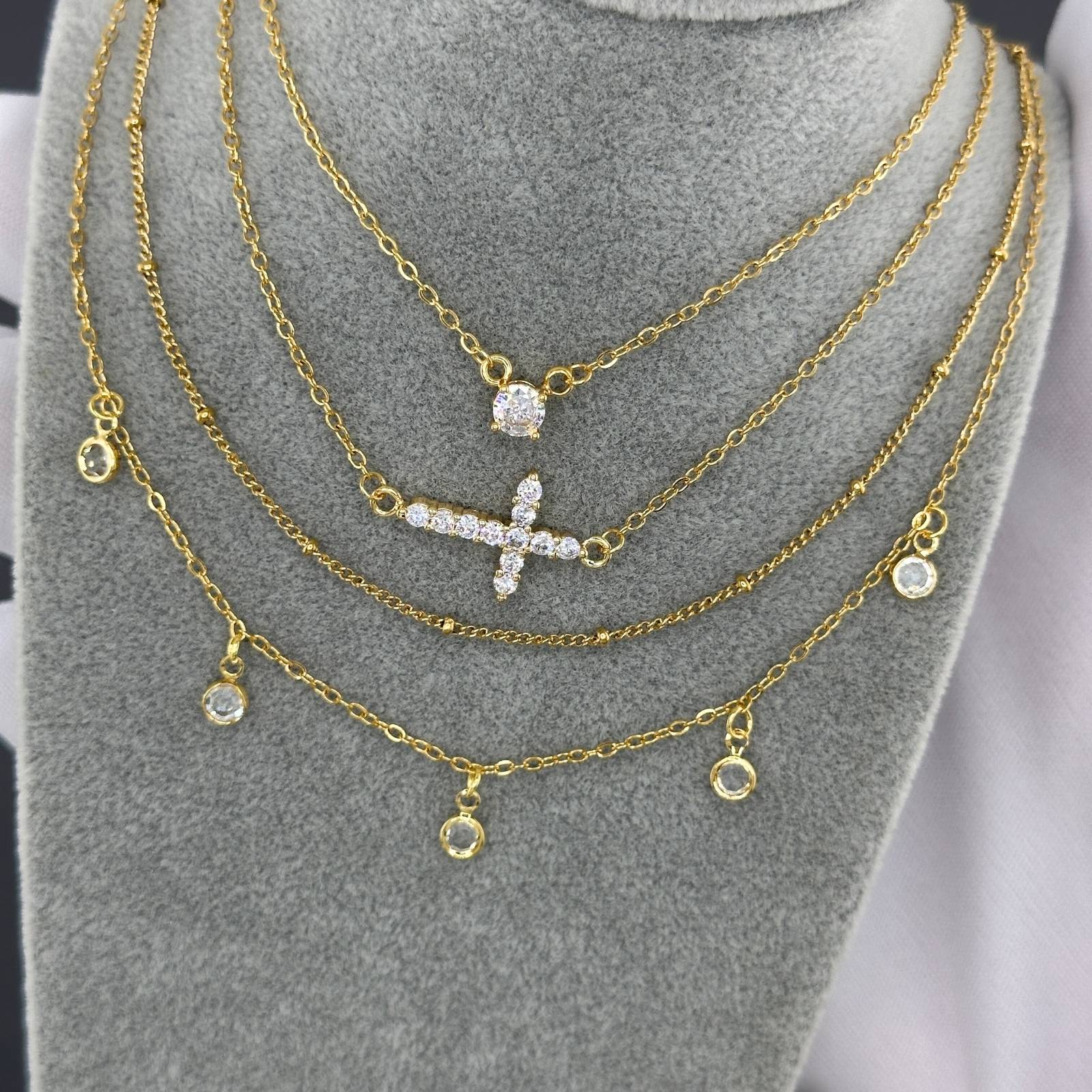 Necklace, 18K Gold Plated Steel