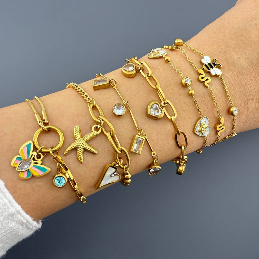 Snakes Bracelet, 18K Gold Plated Steel