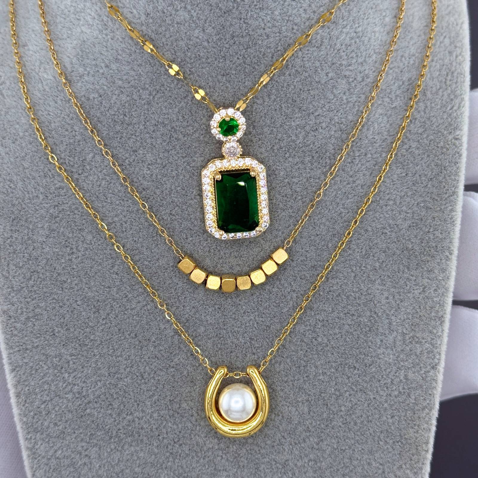Necklace, 18K Gold Plated Steel