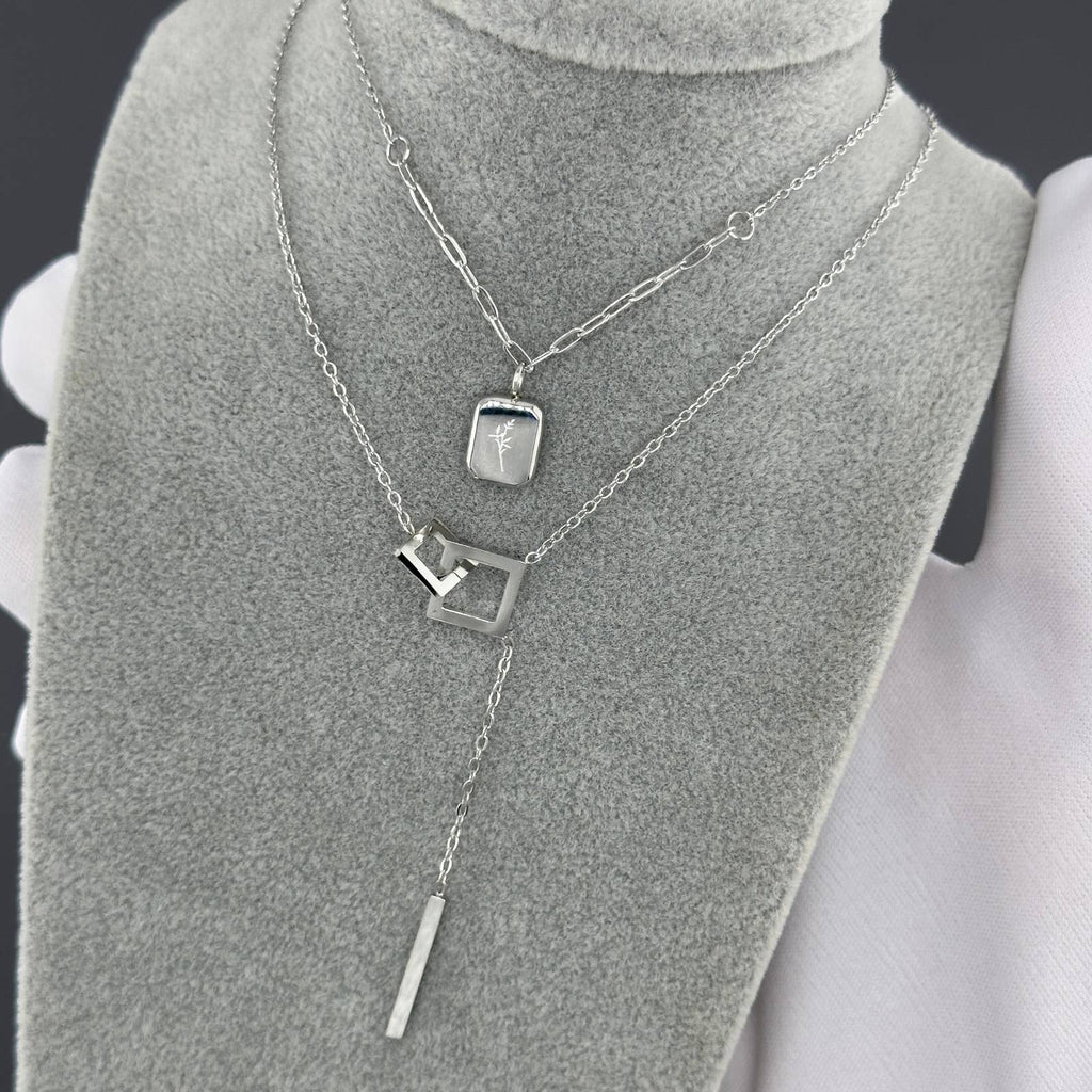 Flower Necklace, Stainless Steel