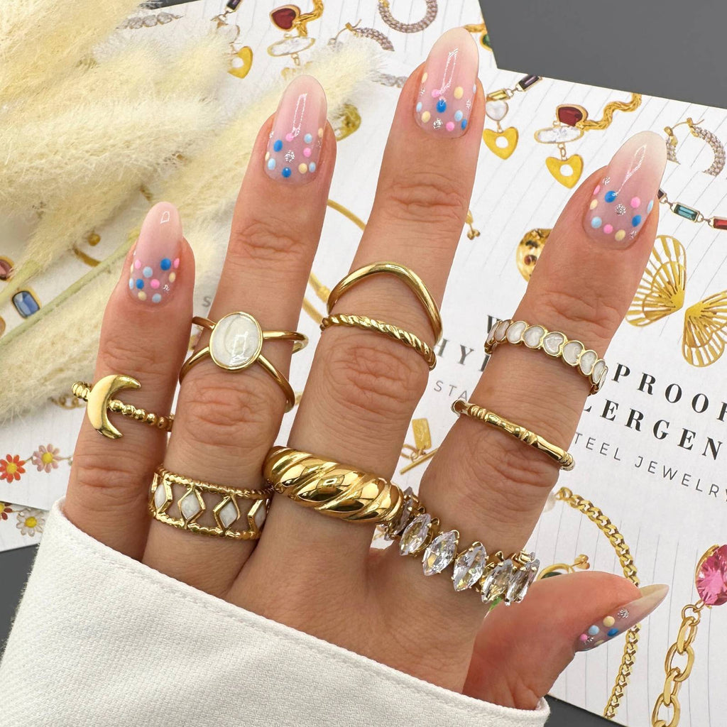 Ring, 18K Gold Plated Steel