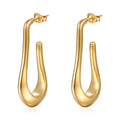 Earrings, 18K Gold Plated Steel