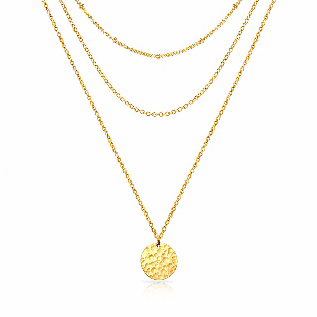 Necklace, 18K Gold Plated Steel