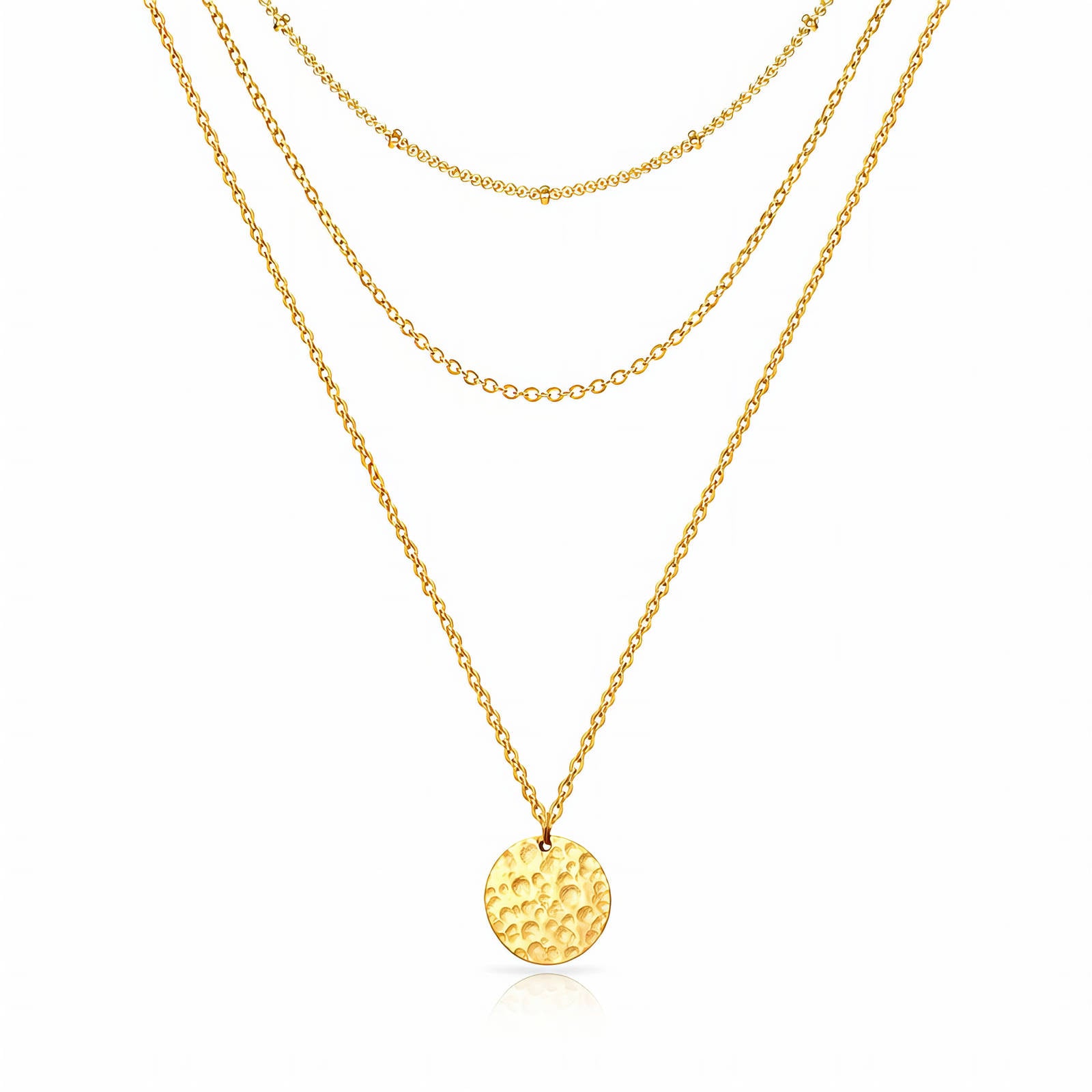 Necklace, 18K Gold Plated Steel