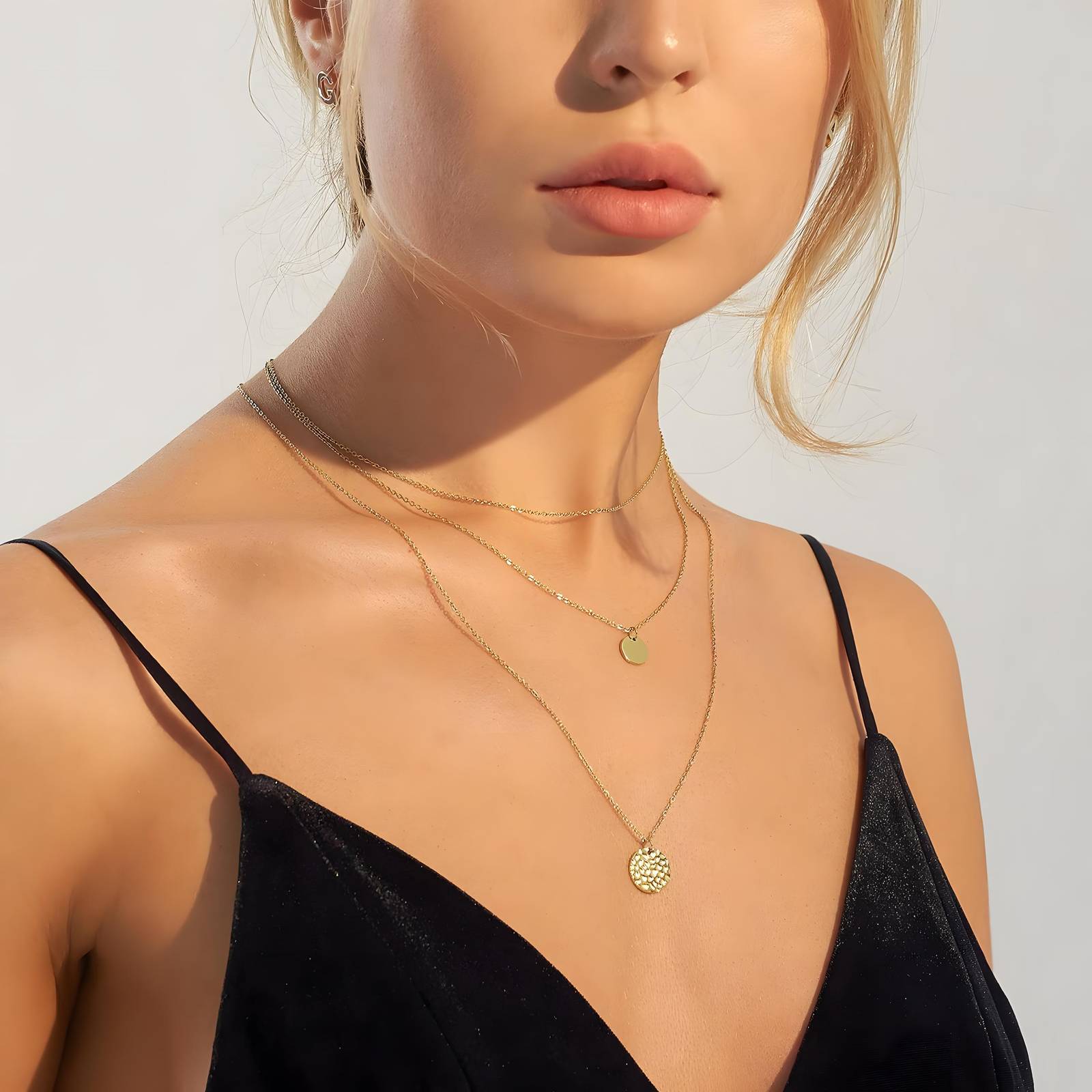 Necklace, 18K Gold Plated Steel
