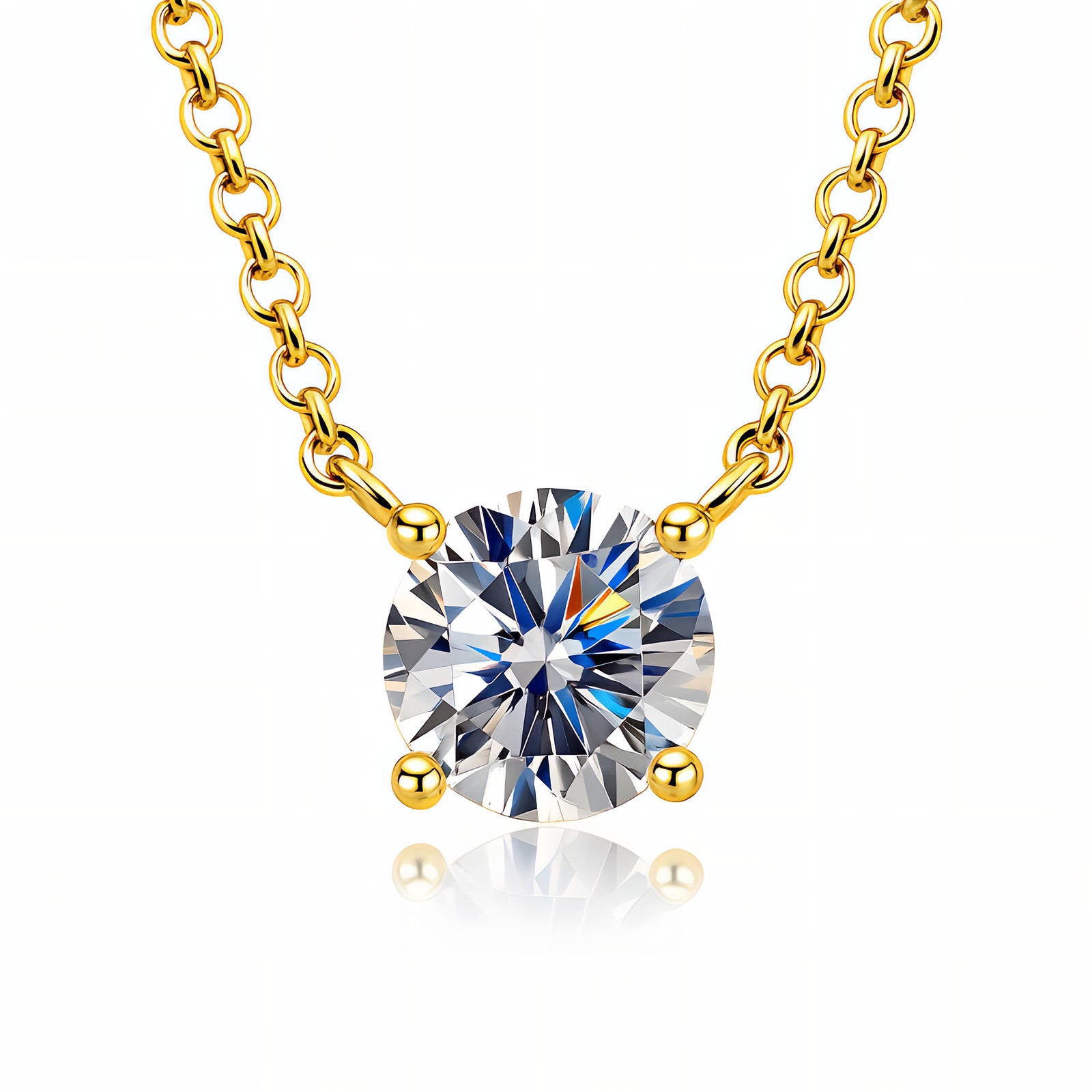 Necklace, 18K Gold Plated Steel