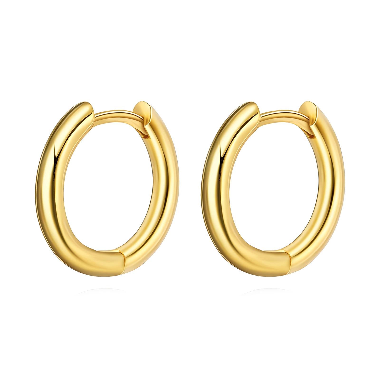 Earrings, 18K Gold Plated Steel