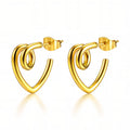 Earrings, 18K Gold Plated Steel