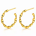 Earrings, 18K Gold Plated Steel