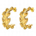 Earrings, 18K Gold Plated Steel