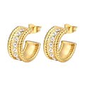 Earrings, 18K Gold Plated Steel