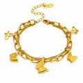 Butterflies Bracelet, 18K Gold Plated Steel