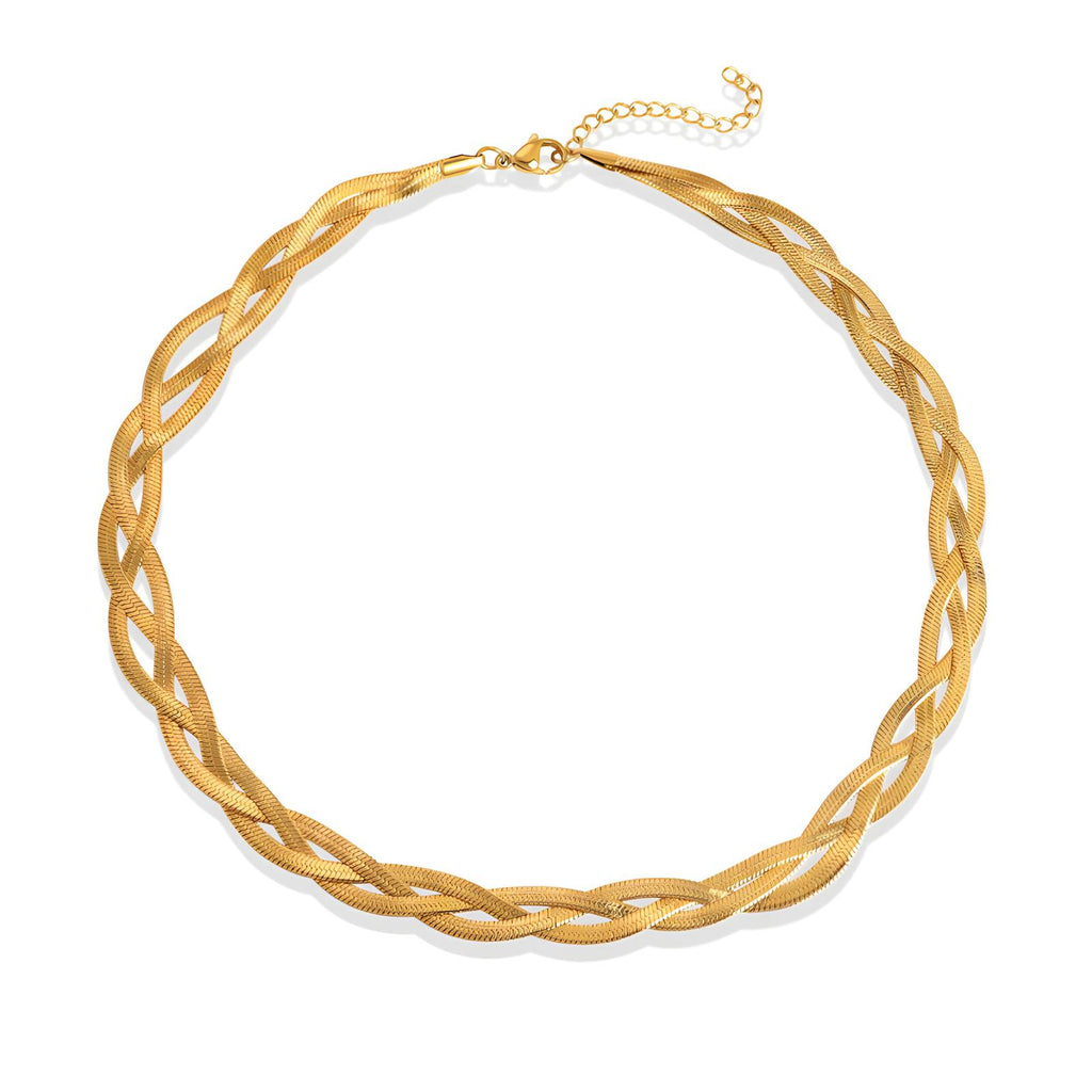 Necklace, 18K Gold Plated Steel