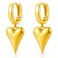 Hearts Earrings, 18K Gold Plated Steel
