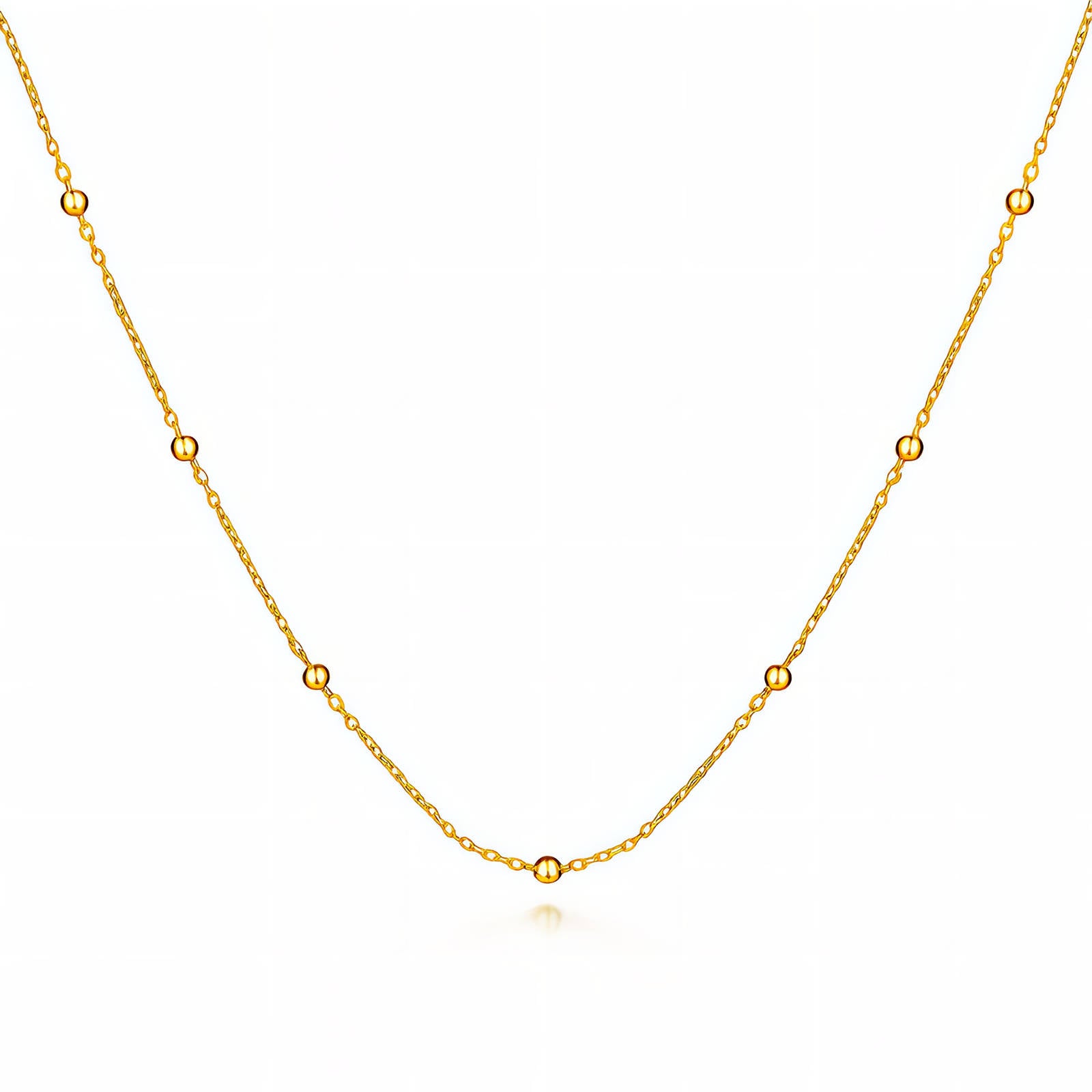 Necklace, 18K Gold Plated Steel