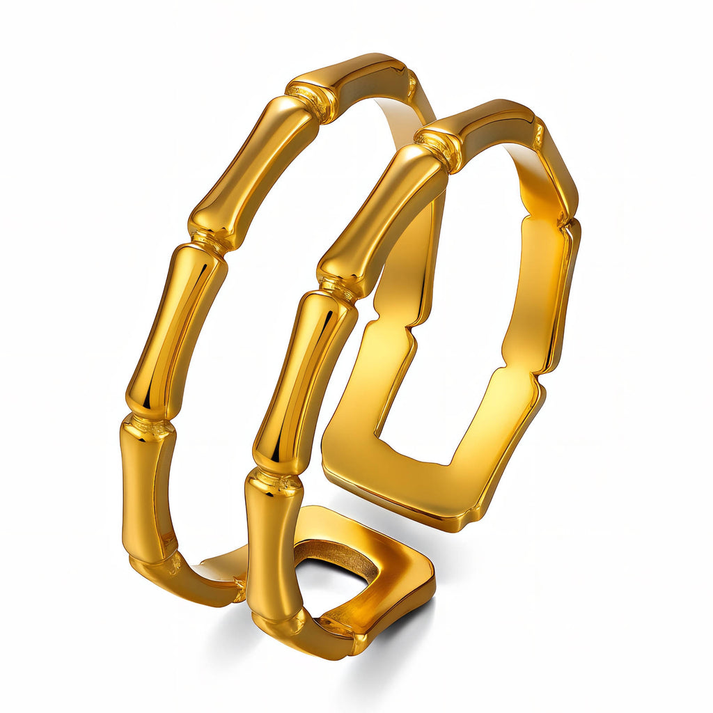 Ring, 18K Gold Plated Steel