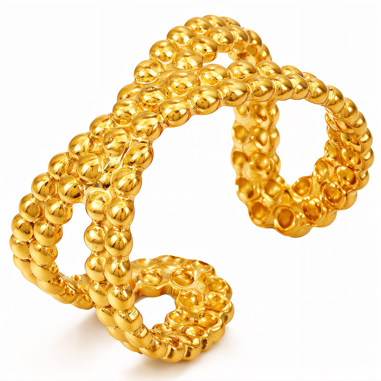 Ring, 18K Gold Plated Steel