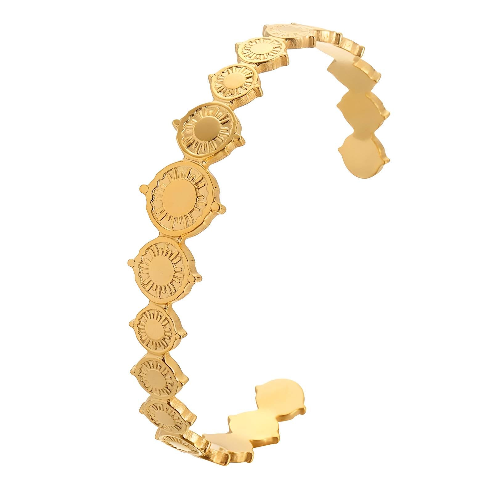 Sun Bracelet, 18K Gold Plated Steel