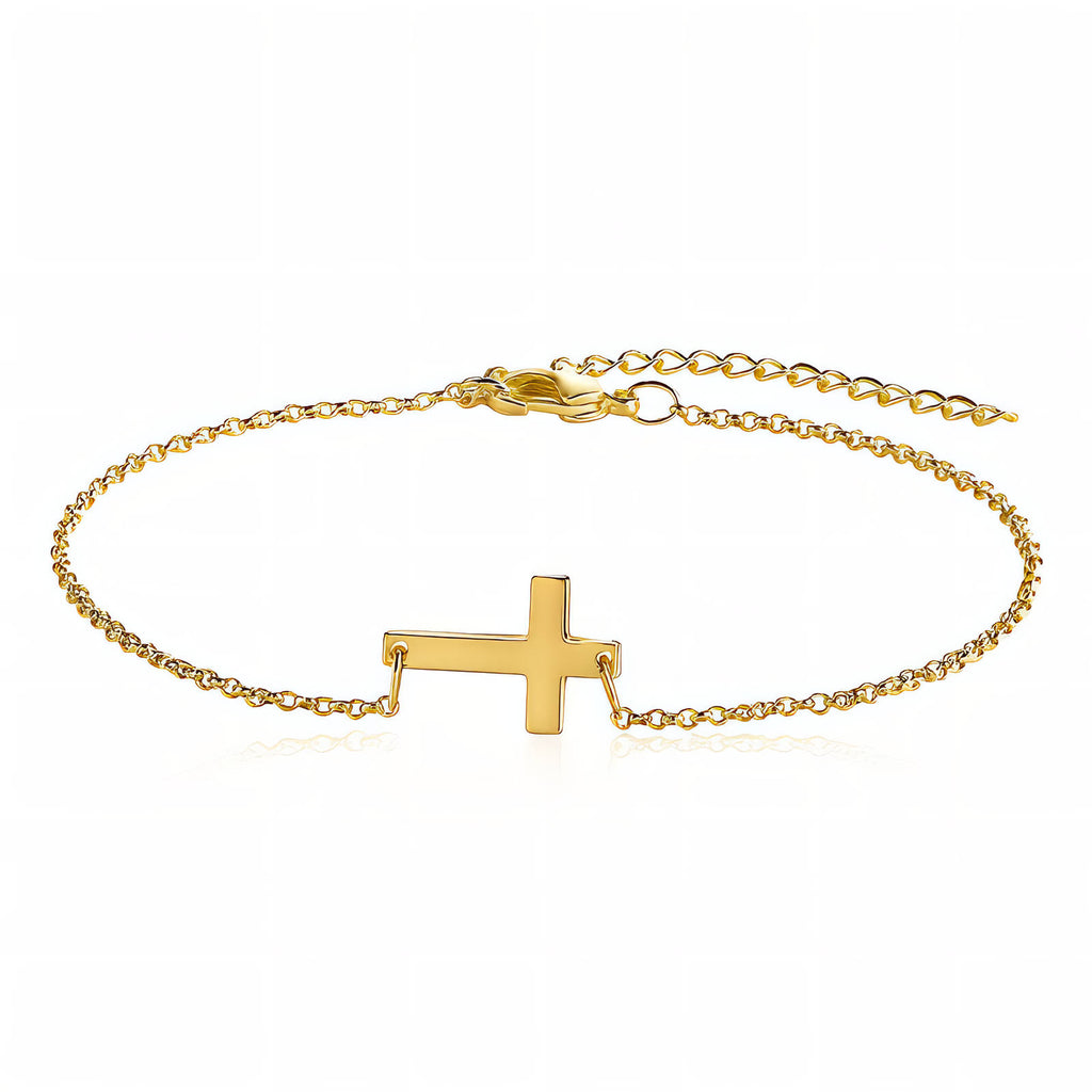 Crosses Bracelet, 18K Gold Plated Steel