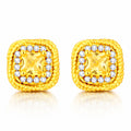 Earrings, 18K Gold Plated Brass