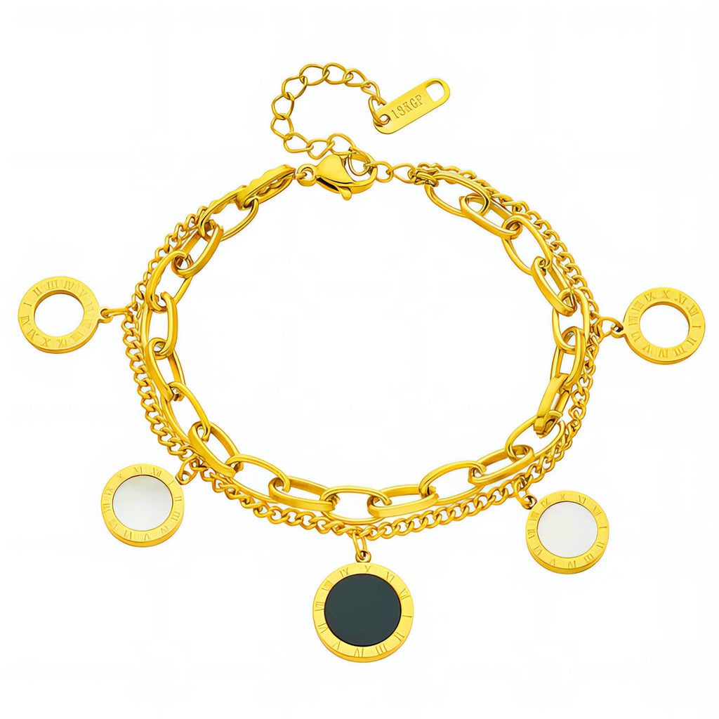 Bracelet, 18K Gold Plated Steel