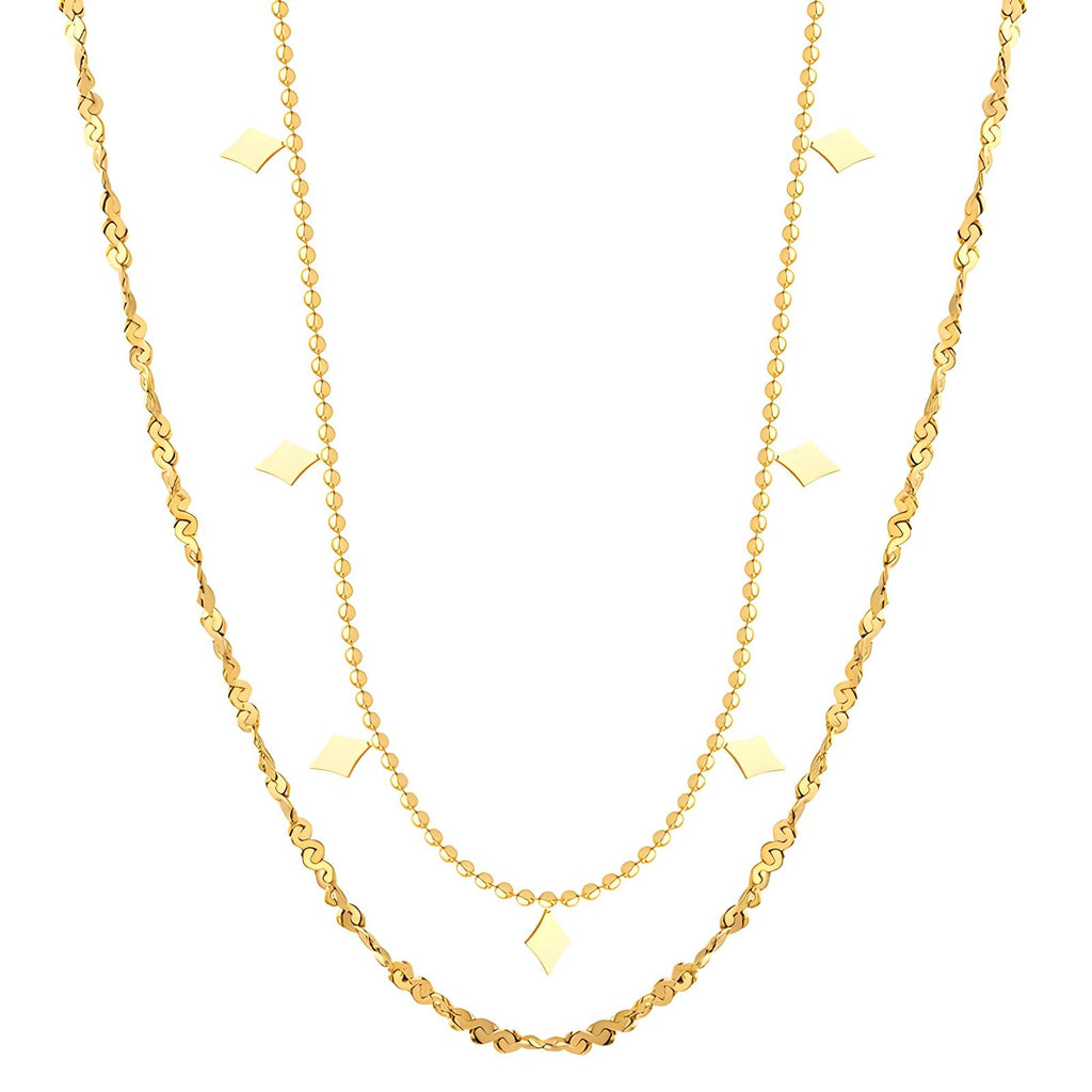Necklace, 18K Gold Plated Steel