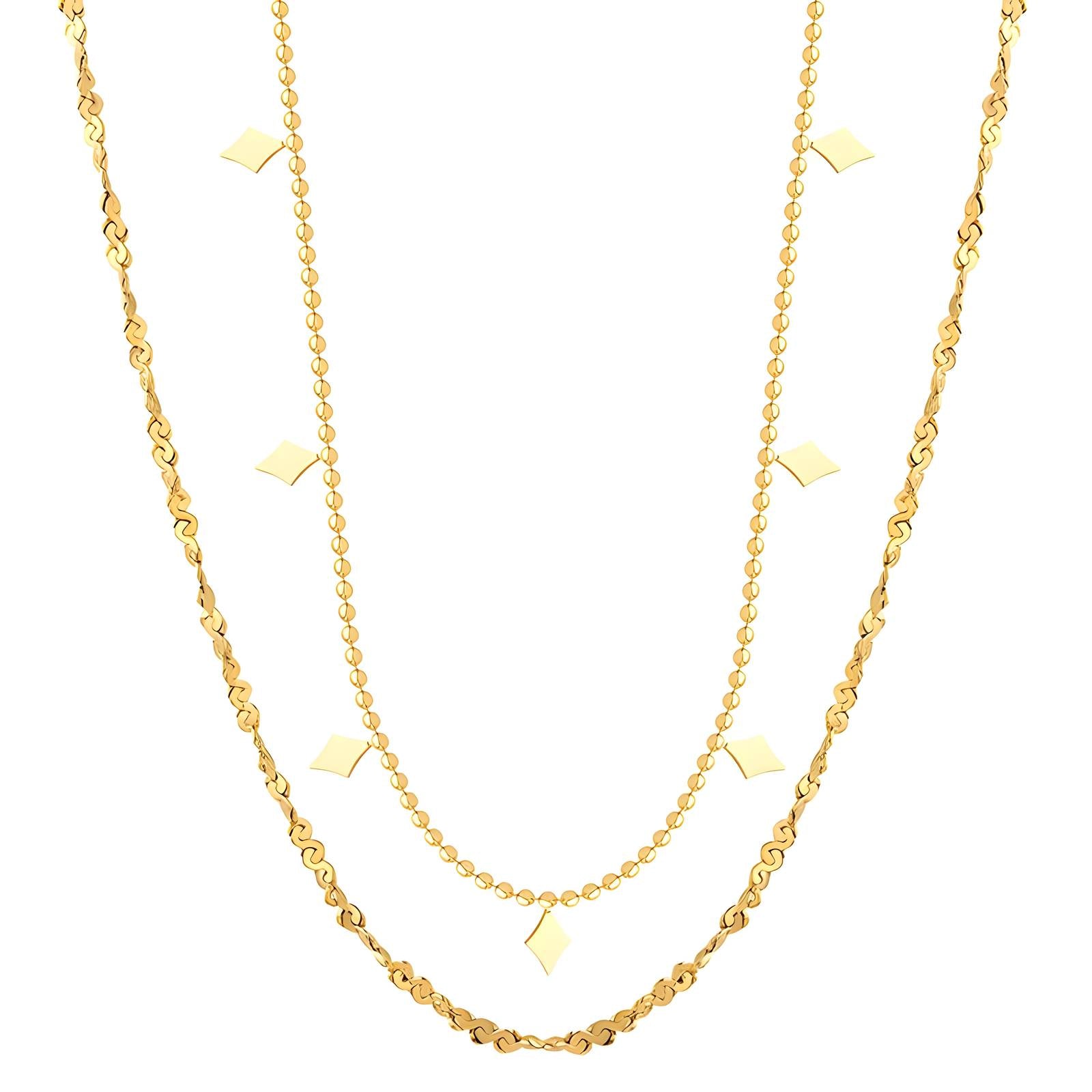 Necklace, 18K Gold Plated Steel