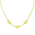 Butterflies Necklace, 18K Gold Plated Steel