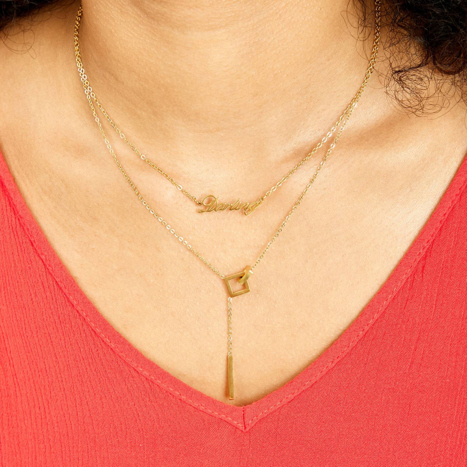 Necklace, 18K Gold Plated Steel