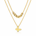 Butterfly Necklace, 18K Gold Plated Steel