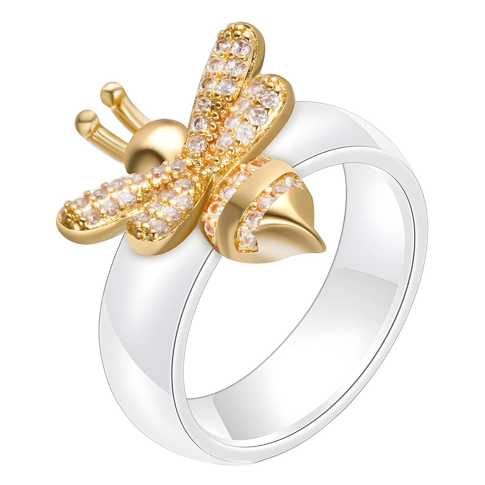 Bee Ring, 18K Gold Plated Steel