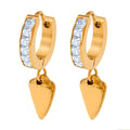 Hearts Earrings, 18K Gold Plated Steel