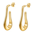 Earrings, 18K Gold Plated Steel