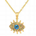 evil eye Necklace, 18K Gold Plated Steel