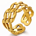Ring, 18K Gold Plated Steel