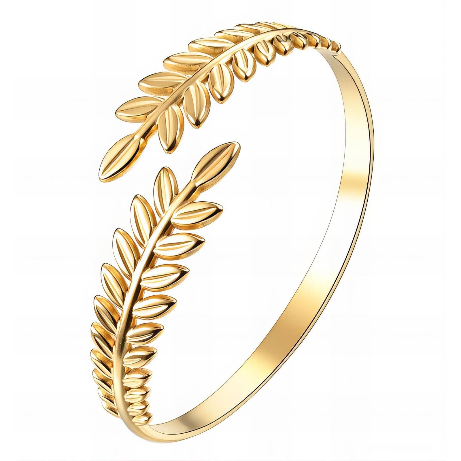 Leaves Bracelet, 18K Gold Plated Steel