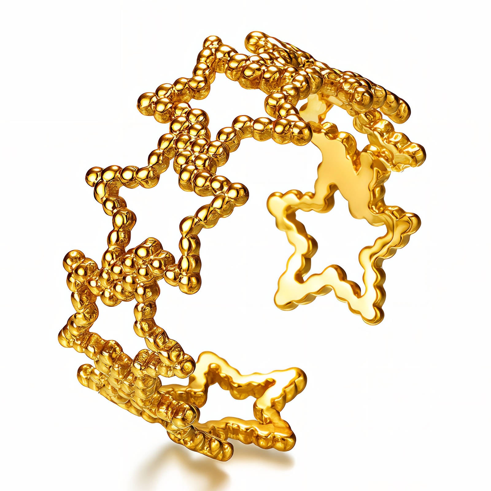 Stars Ring, 18K Gold Plated Steel