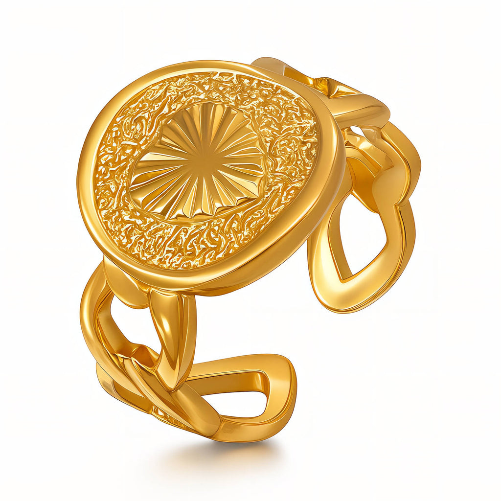 Heart Ring, 18K Gold Plated Steel