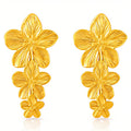 Flowers Earrings, 18K Gold Plated Steel