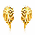 Leaves Earrings, 18K Gold Plated Steel
