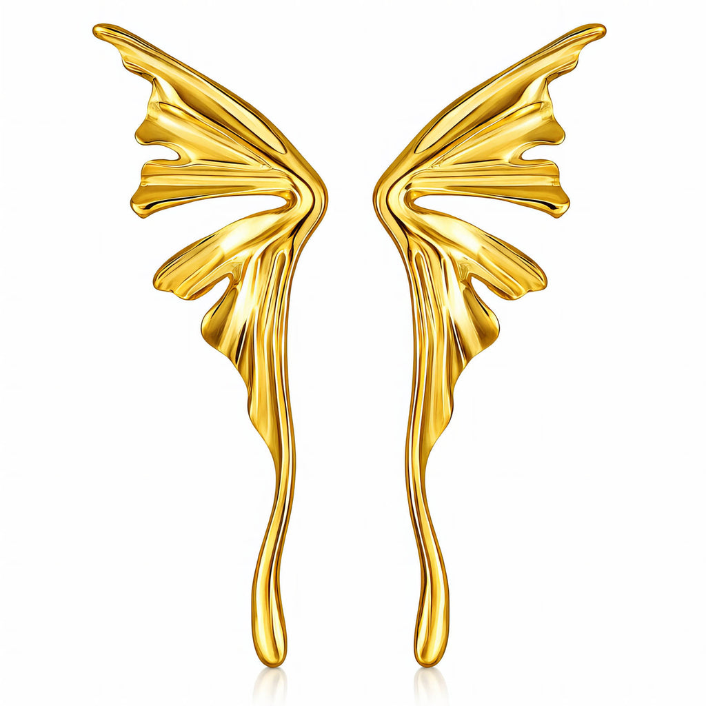 Earrings, 18K Gold Plated Steel