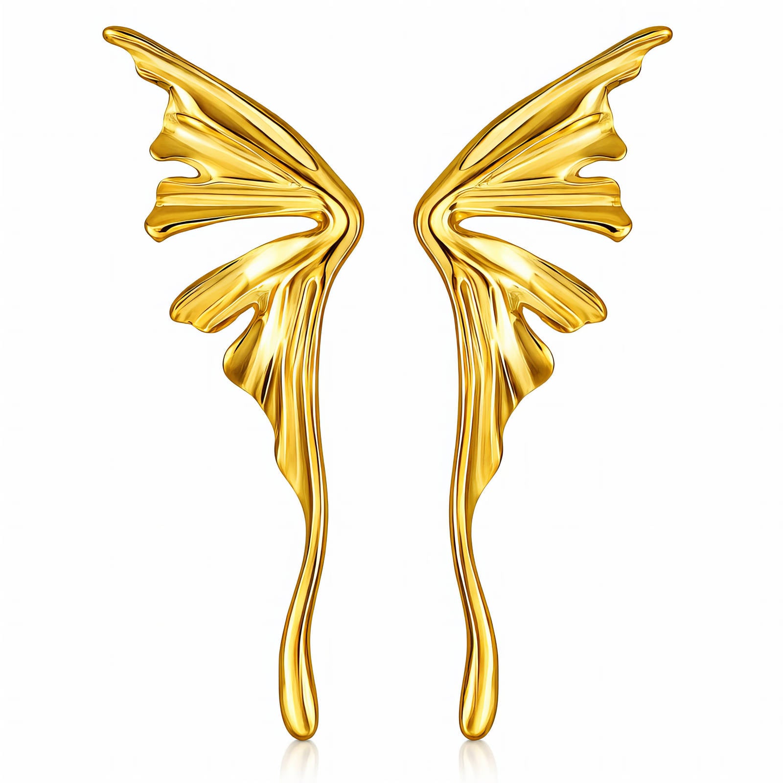 Earrings, 18K Gold Plated Steel
